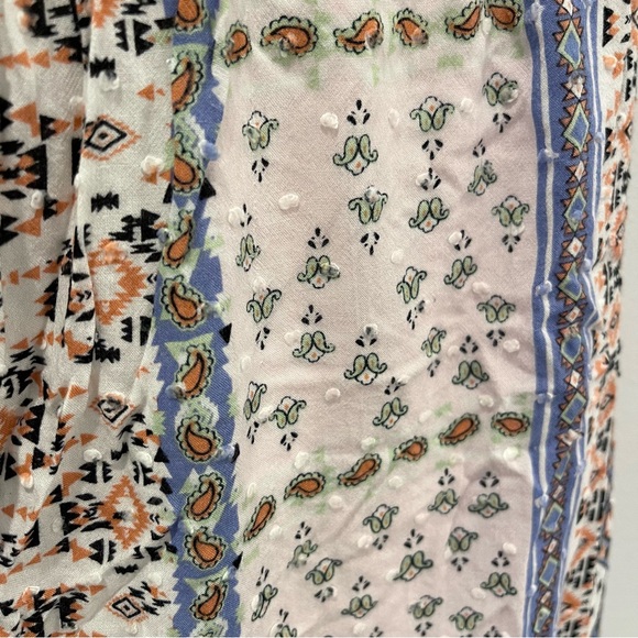 Francesca’s buttons Multicolor Aztec Patterned Sheet Maxi Skirt with Front Slit - Picture 7 of 10